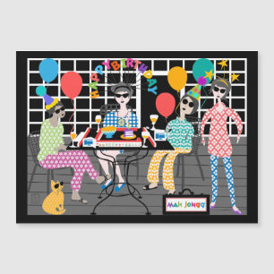 Mah Jongg Cat Magnet Card