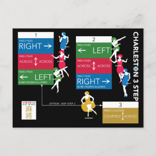 Mah Jongg Charleston Chart Postkarte