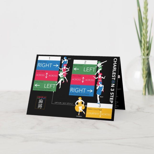 Mah Jongg Charleston Faltkarte Dankeskarte (Vorderseite)