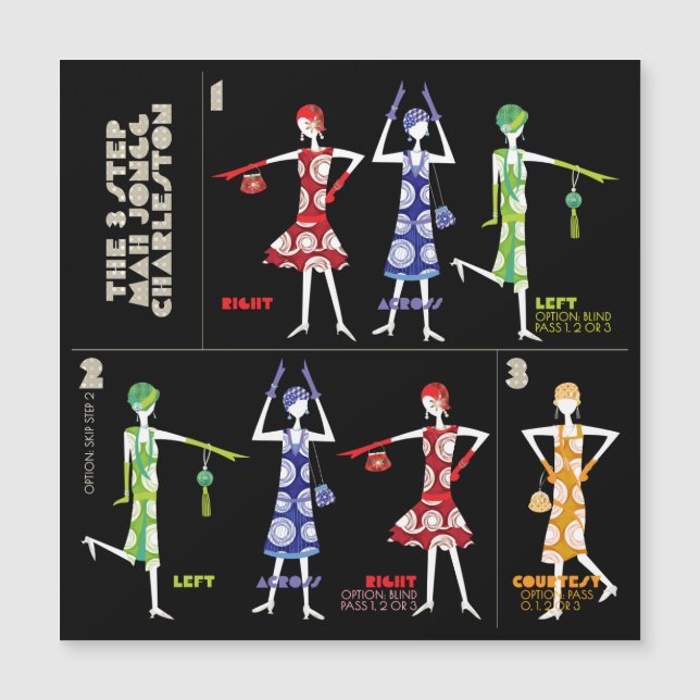 Mah Jongg Charleston Flat Magnet (Vorderseite)