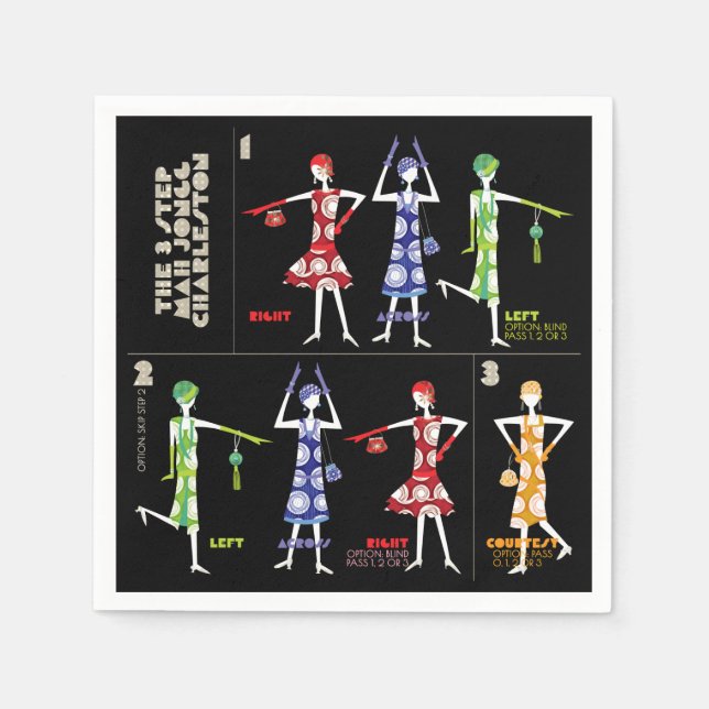 Mah Jongg Charleston Napkins Serviette (Vorderseite)