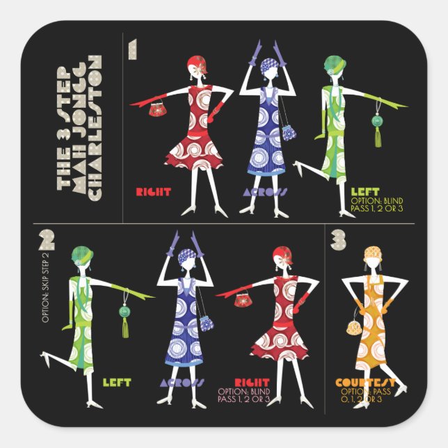 Mah Jongg Charleston Stickers (Vorderseite)