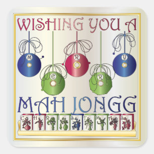 Mah Jongg Christmas Bettors Stickers