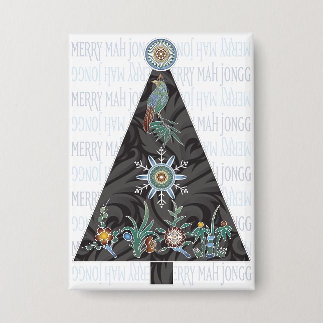 Mah Jongg Christmas Tree Button (Vorderseite)