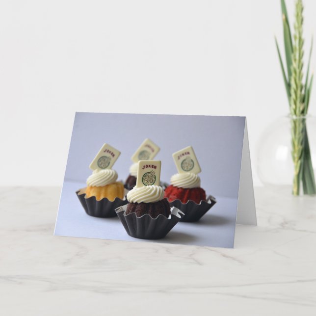 Mah Jongg Cupcakes Notecard Karte (Vorderseite)