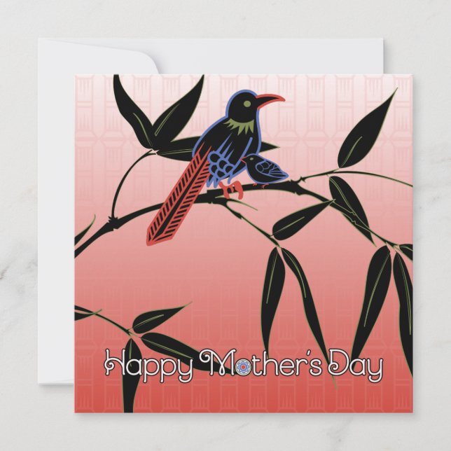 Mah Jongg Day Bird Card Einladung (Vorderseite)
