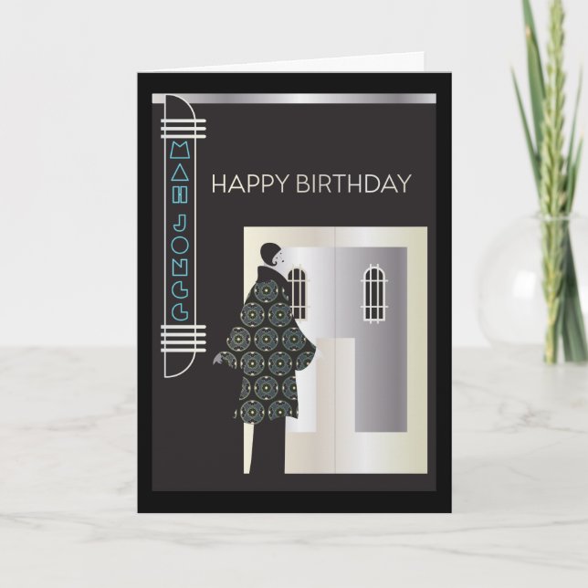 Mah Jongg Deko Miami Card Dankeskarte (Vorderseite)