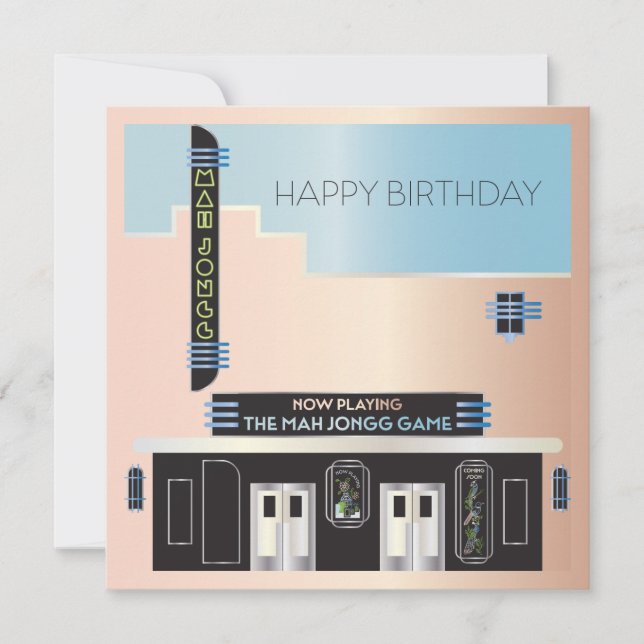 Mah Jongg Deko Theater Flat Card Karte (Vorderseite)