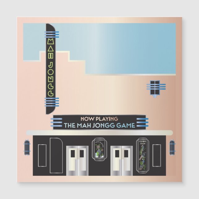 Mah Jongg Deko Theater Magnet Card (Vorderseite)