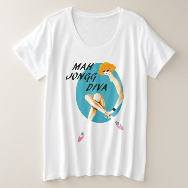 Mah Jongg Diva Plus Size Shirt (Design vorne)