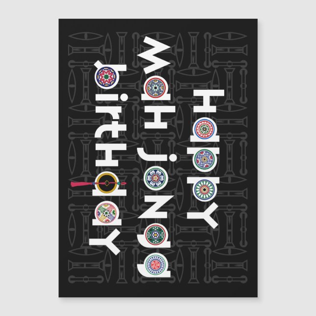 Mah Jongg Dots Birthday Magnetkarte (Vorderseite)