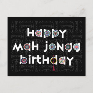 Mah Jongg Dots Birthday Postkarte