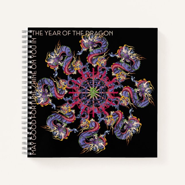 Mah Jongg Dragon Jahr-Notebook Notizbuch (Vorderseite)