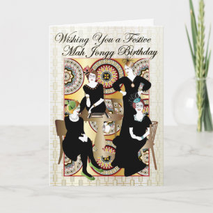 Mah Jongg Festive Birthday Karte