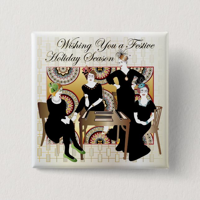 Mah Jongg Festive Button (Vorderseite)