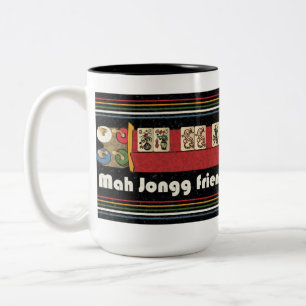 Mah-Jongg-Freunde-Tasse Zweifarbige Tasse