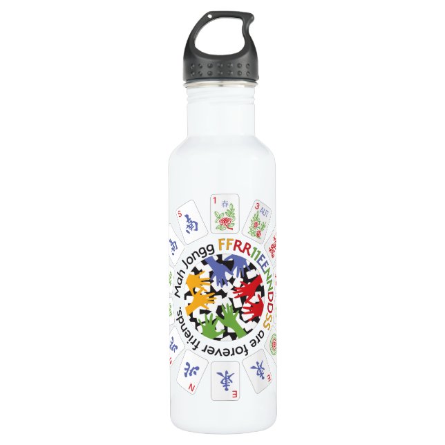 Mah Jongg Friends Water Bottle Edelstahlflasche (Vorderseite)