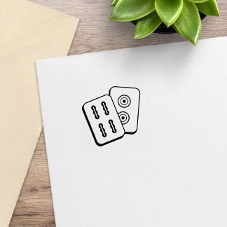 Mah-Jongg Game Tiles 1x1 Gummistempel