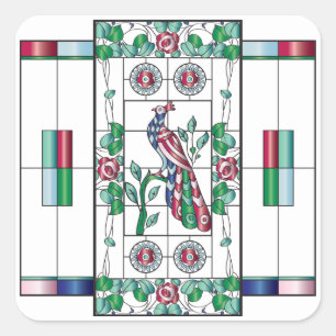 Mah Jongg gesteinigte Glass Stickers