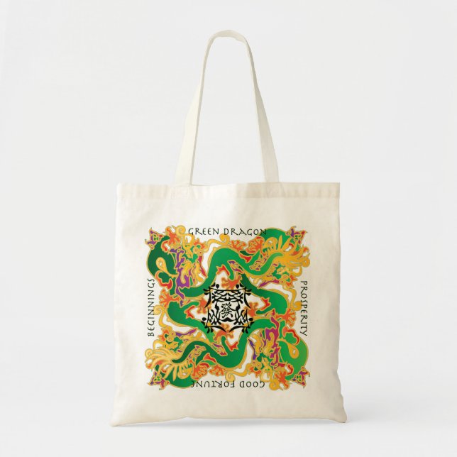 Mah Jongg Green Dragon Bag Tragetasche (Vorne)