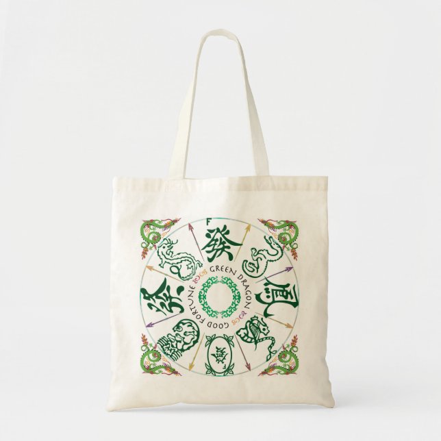 Mah Jongg Green Dragon Bag Tragetasche (Vorne)