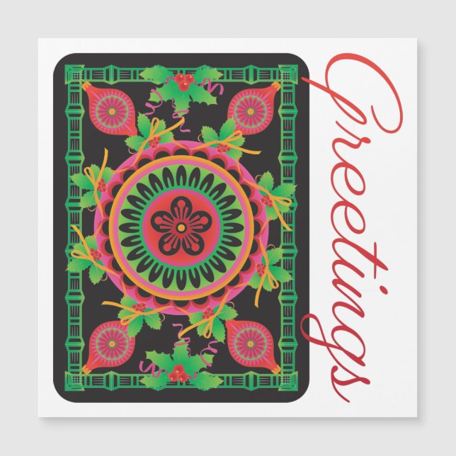 Mah Jongg Greetings Flat Magnet (Vorderseite)