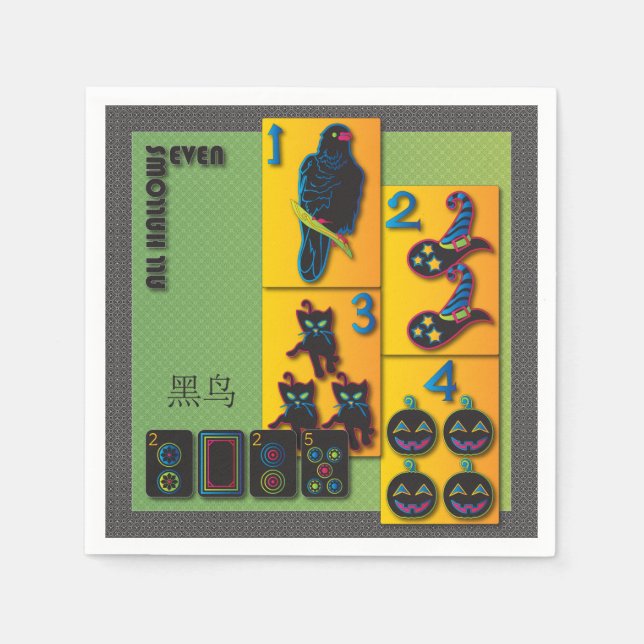 Mah Jongg Halloween Napkins Serviette (Vorderseite)