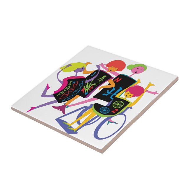 Mah Jongg Happy Dance White Tile Fliese (Seite)