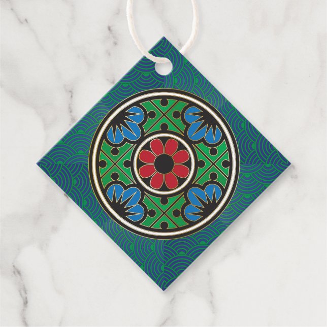 Mah Jongg Holiday Tags Geschenkanhänger (Vorderseite)