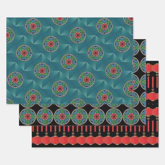 Mah Jongg Holiday Wrapping Paper Geschenkpapier Set (Set)