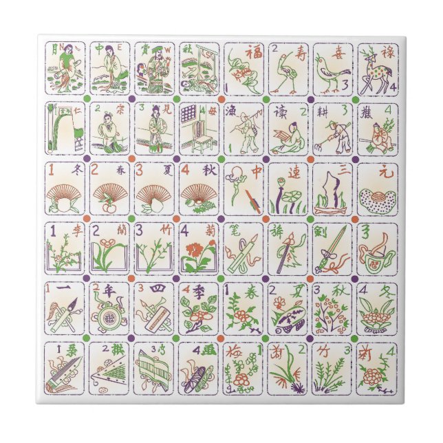 Mah Jongg Honor Tiles Tile Fliese (Vorderseite)