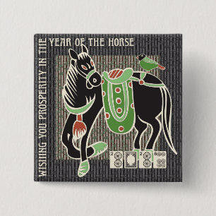 Mah Jongg Horse Button