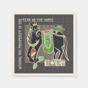 Mah Jongg Horse Napkins Serviette
