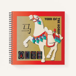 Mah Jongg Horse Notebook Notizbuch