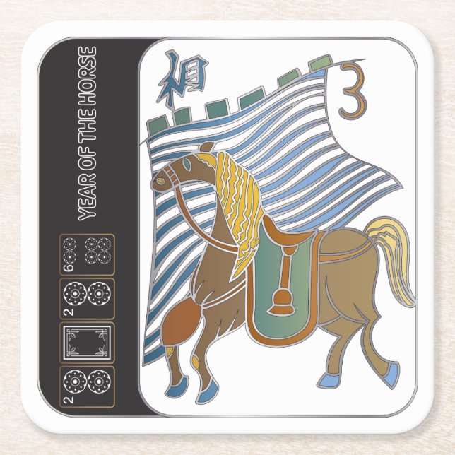 Mah Jongg Horse Untersetzer (Vorderseite)