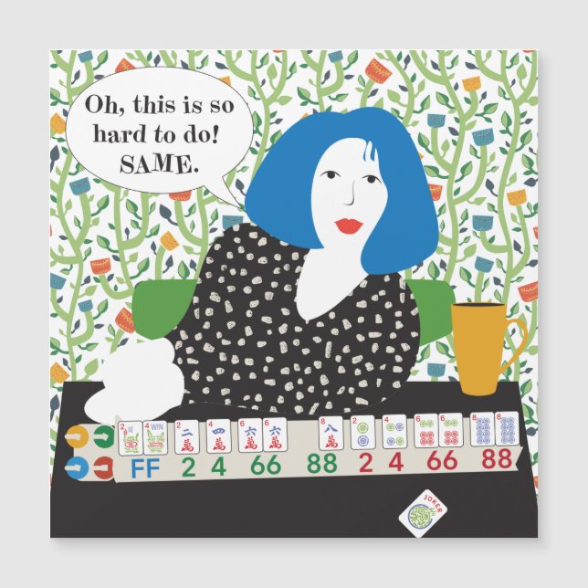 Mah Jongg Joker Discard Flat Magnet (Vorderseite)