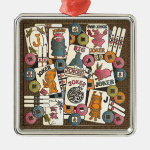 Mah Jongg Jokers Silbernes Ornament