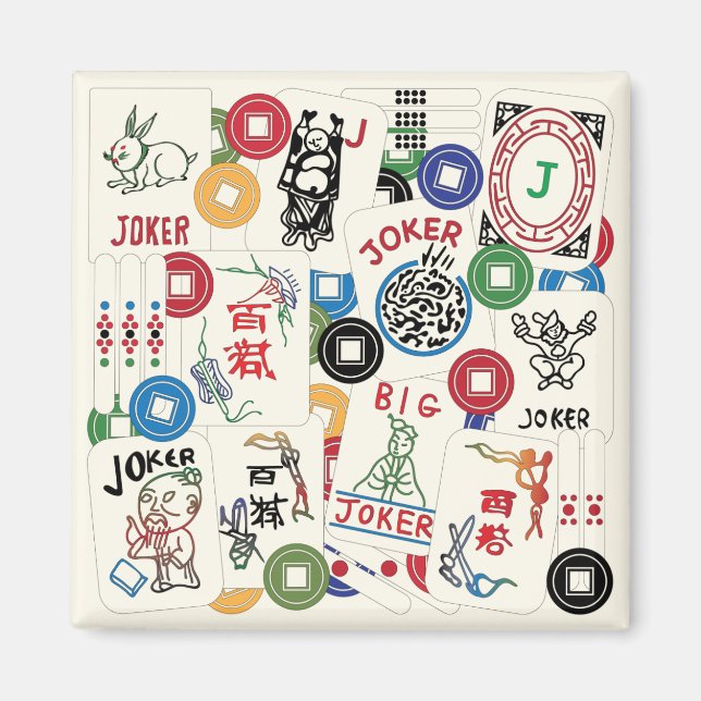 Mah Jongg Jokers und Coins Magnet (Vorne)