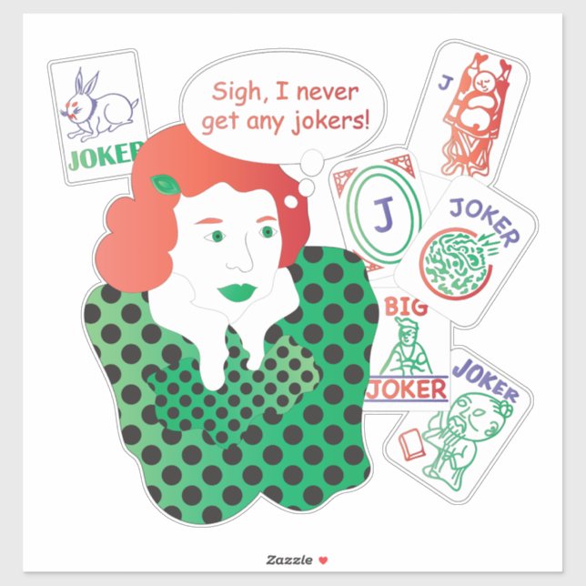 Mah Jongg Jokers Vinyl Sticker (Blatt)