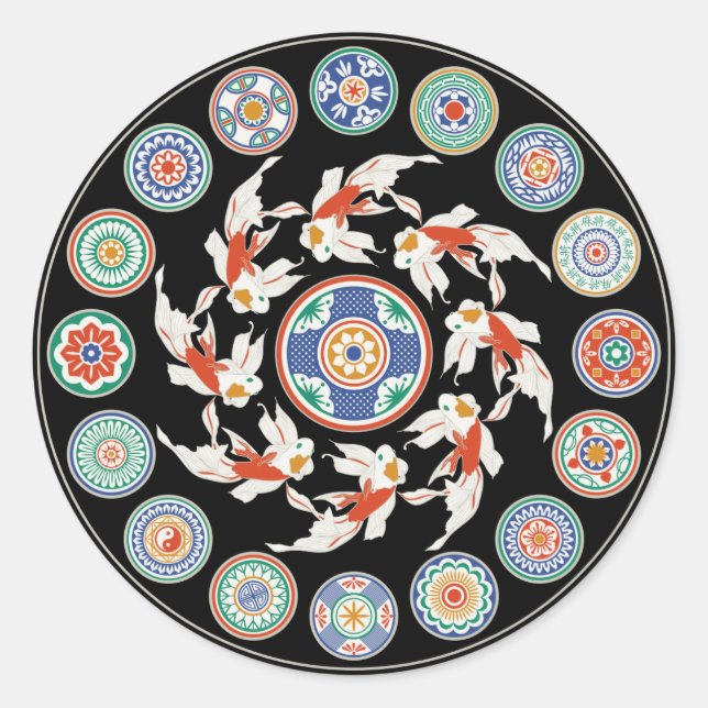 Mah Jongg Koi Stickers (Vorderseite)