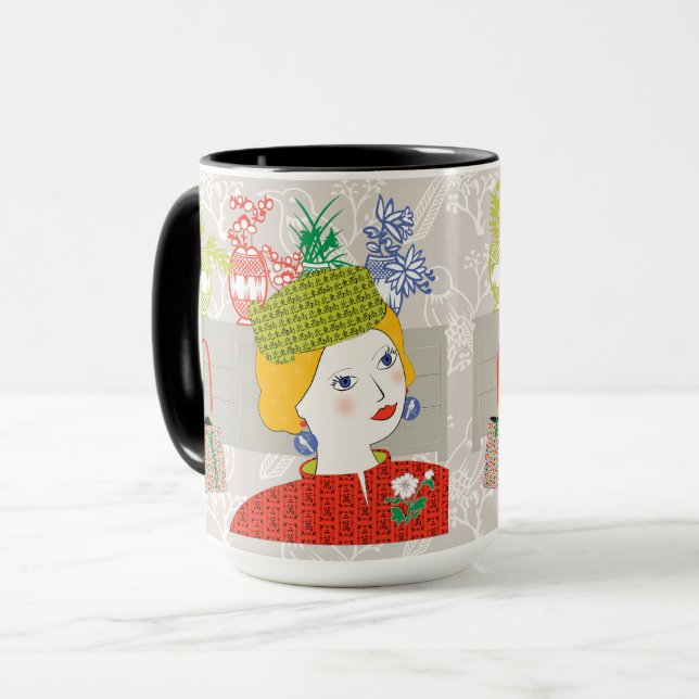 Mah Jongg Lady 03 Tasse (Vorderseite Links)