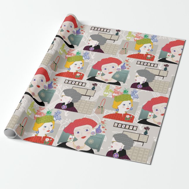 Mah Jongg Lady 03 Wrapping Paper Geschenkpapier (Ungerollt)