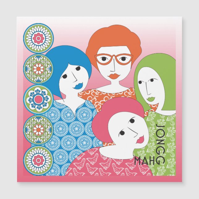Mah Jongg Limerick Dots Magnet Card (Vorderseite)