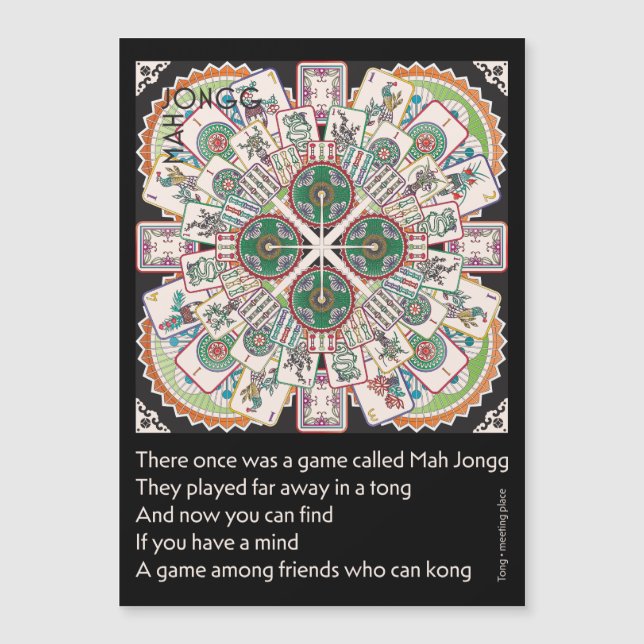 Mah Jongg Limerick Kong Magnet Card (Vorderseite)