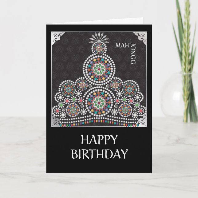 Mah Jongg Limerick Taj Birthday Card Dankeskarte (Vorderseite)