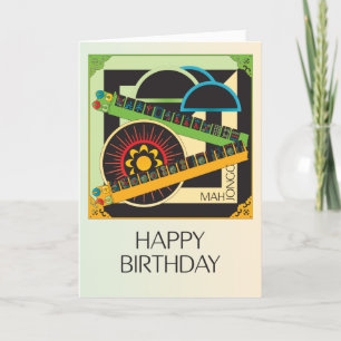 Mah Jongg Limerick Whine Birthday Card Dankeskarte