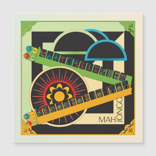 Mah Jongg Limerick Whine Magnet Card (Vorderseite)