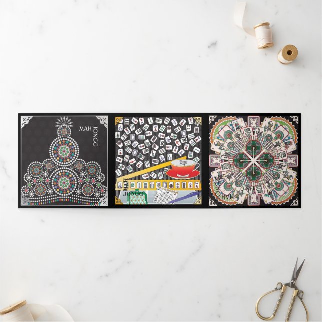 Mah Jongg Limericks 1 Trifold Card Dreifach Gefaltete Karte (Außenbereich)