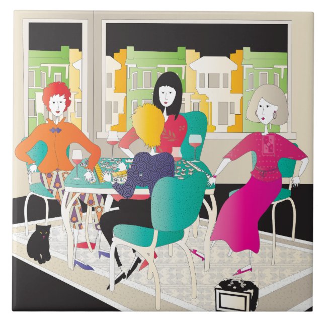 Mah Jongg Mahj Night2 Fliese (Vorderseite)