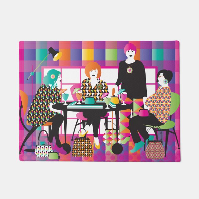 Mah Jongg Memphis Style Doormat Fußmatte (Vorderseite)